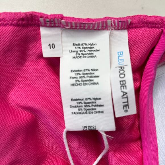 Bleu by Rod Beattie Molded-Cup One-Piece Swimsuit Pink Bling Women's 10 NWT - Picture 9 of 9